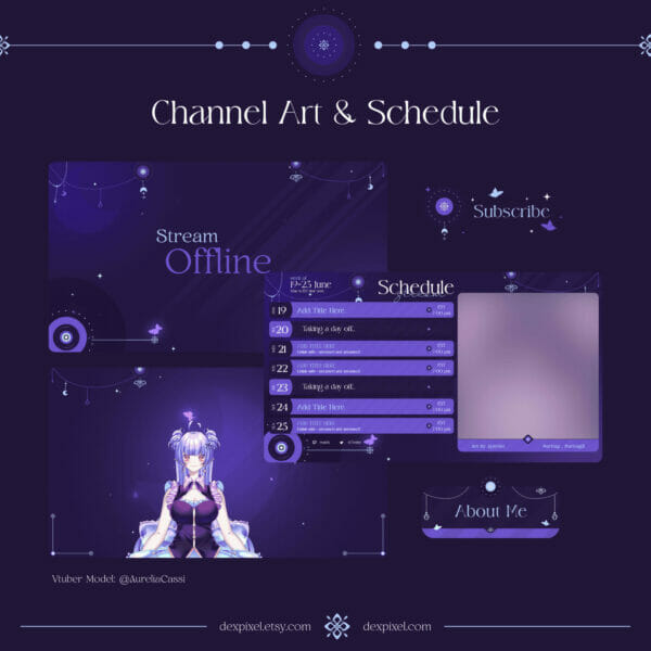 Purple Lunar Charm Channel art and Schedule