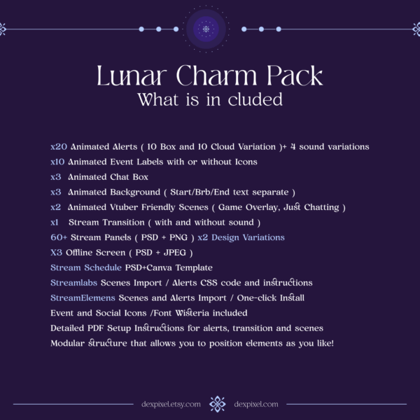 Purple Lunar Charm Stream Pack Included