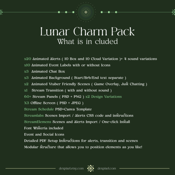 Green Lunar Charm Stream Pack Included