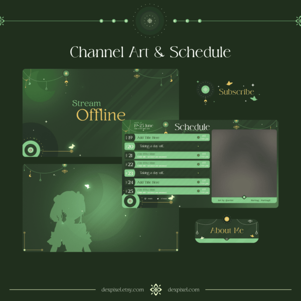 Green Lunar Charm Channel art and Schedule