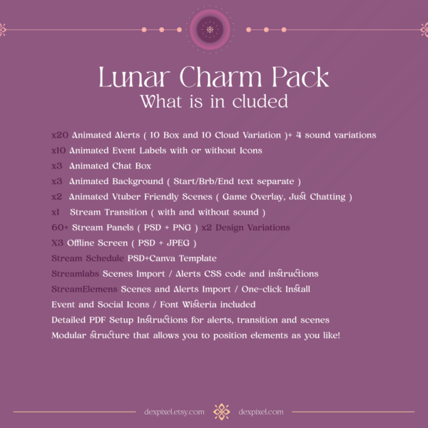 Pink Lunar Charm Stream Pack Included