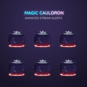 Custom Magic Cauldron Animated Stream Alerts Witch Vtuber