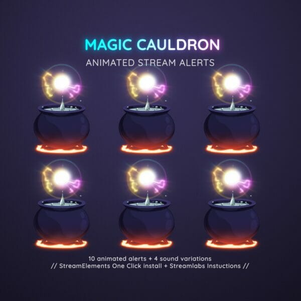 Custom Magic Cauldron Animated Stream Alerts Witch Vtuber 10