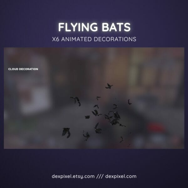Flying Bats Animated Stream Decoration Vtuber Halloween 1