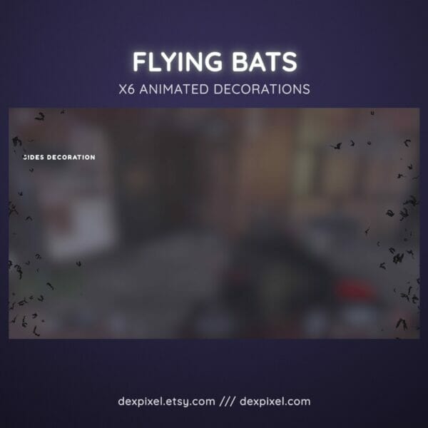Flying Bats Animated Stream Decoration Vtuber Halloween 4