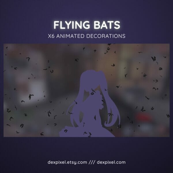 Flying Bats Animated Stream Decoration Vtuber Halloween 6