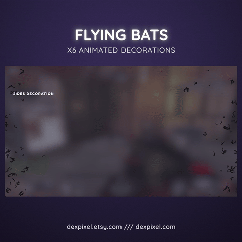 Flying Bats Animated Stream Decoration Vtuber Halloween Short