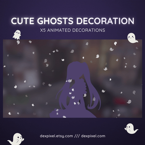 Cute Ghosts Animated Stream Halloween Decoration Short