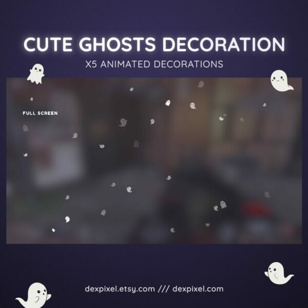 Cute Ghosts Animated Stream Halloween Decoration 8