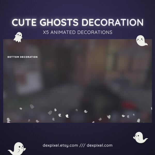 Cute Ghosts Animated Stream Halloween Decoration 9