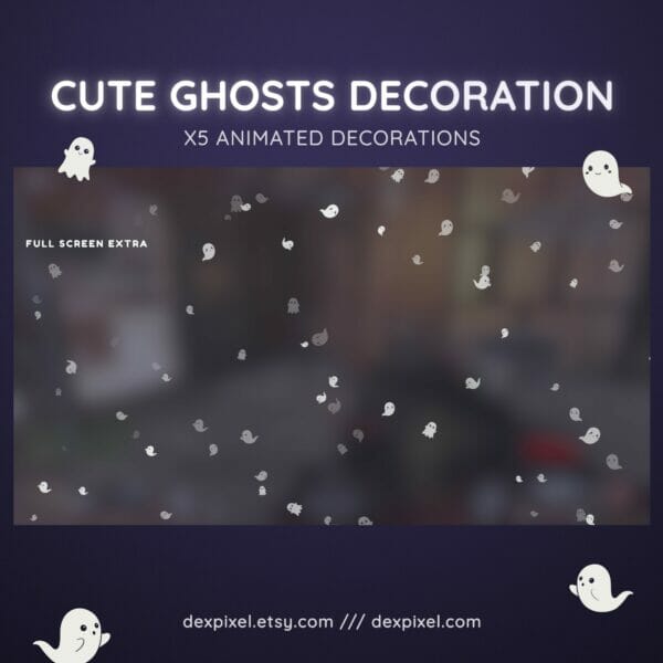 Cute Ghosts Animated Stream Halloween Decoration 11
