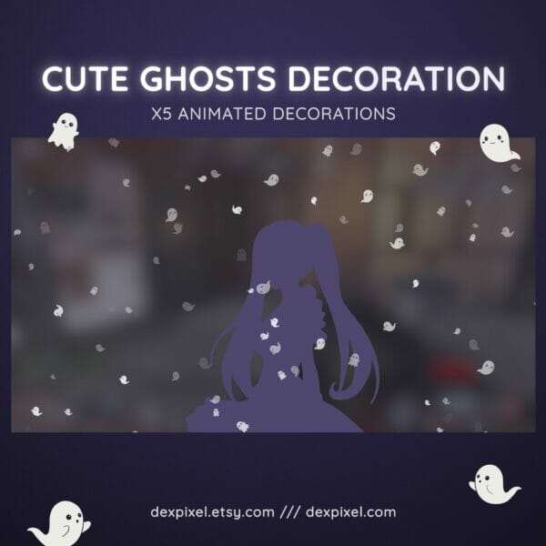 Cute Ghosts Animated Stream Halloween Decoration 13