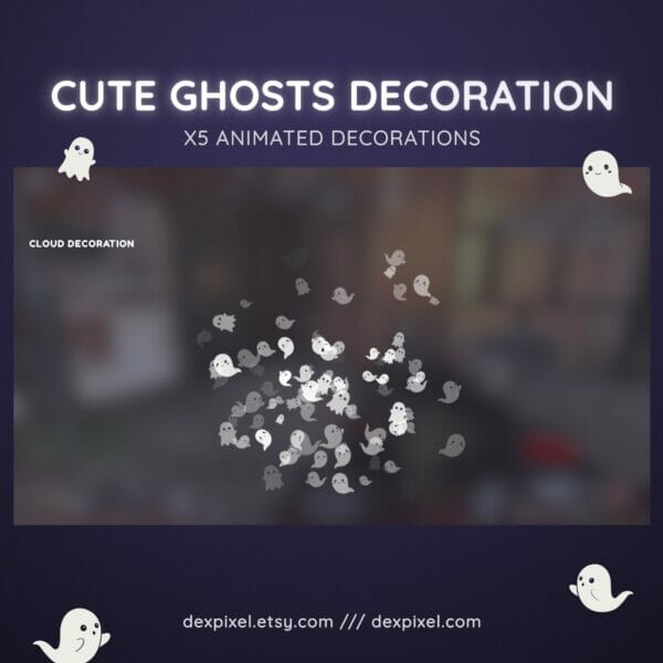 Cute Ghosts Animated Stream Halloween Decoration 6