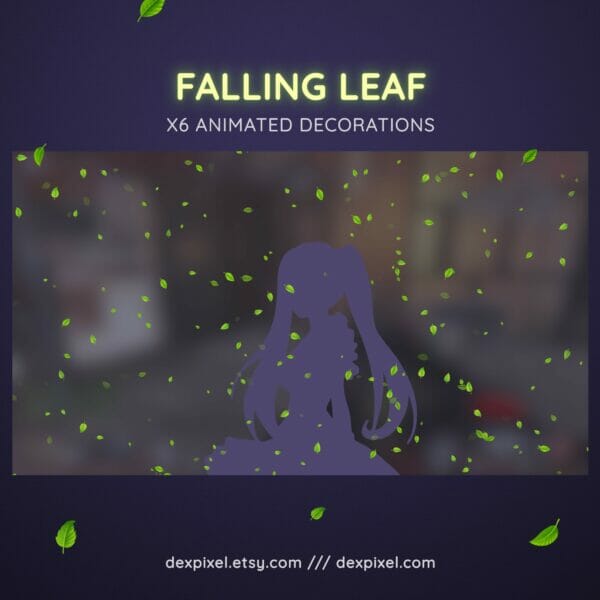 Falling Green Leaf Animated Stream Decorations