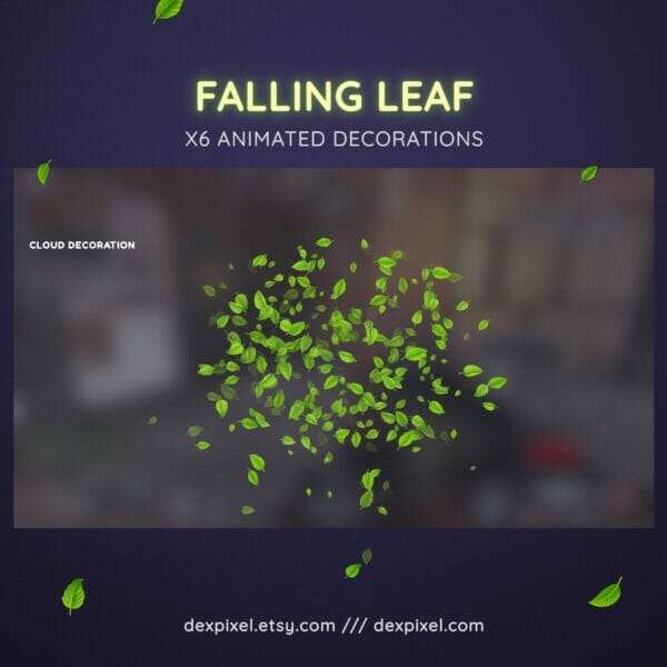 Falling Green Leaf Animated Stream Decorations 1