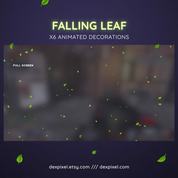 Falling Green Leaf Animated Stream Decorations 2