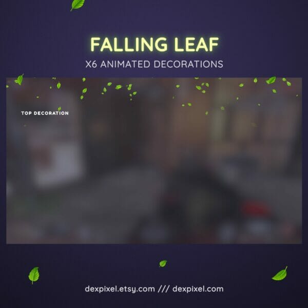 Falling Green Leaf Animated Stream Decorations 3