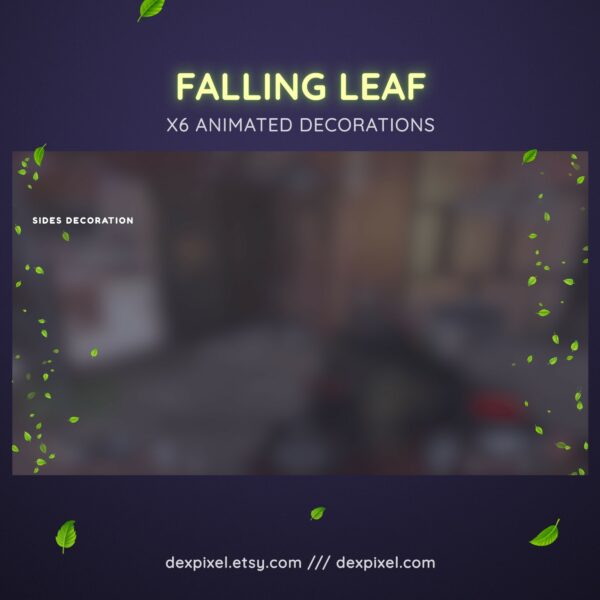 Falling Green Leaf Animated Stream Decorations 4