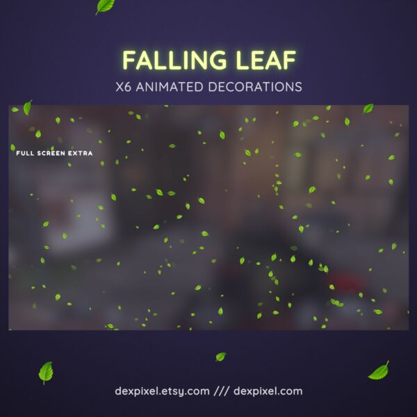 Falling Green Leaf Animated Stream Decorations 5