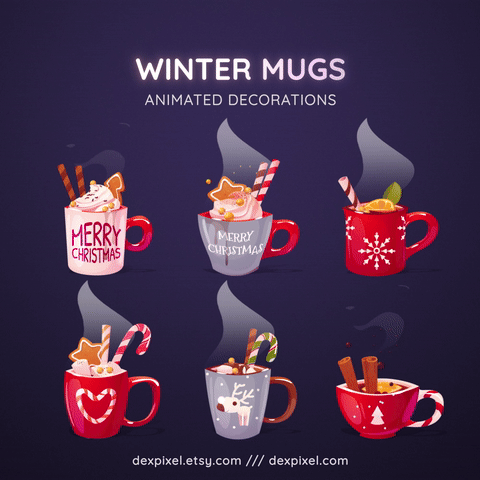 Winter Mugs Animated Stream Vtuber Assets Decorations