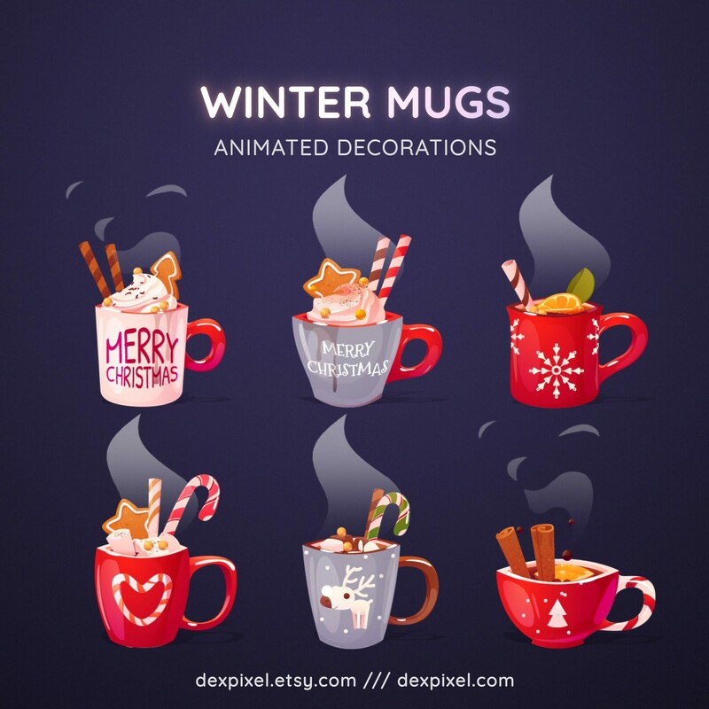 Winter Mugs Animated Stream Vtuber Assets Decorations 1