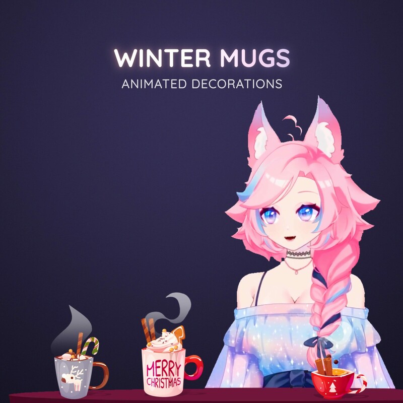 Winter Mugs Animated Stream Vtuber Assets Decorations 2