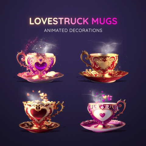 Lovestruck Animated Vtuber Mugs Cute Stream Decorations Short
