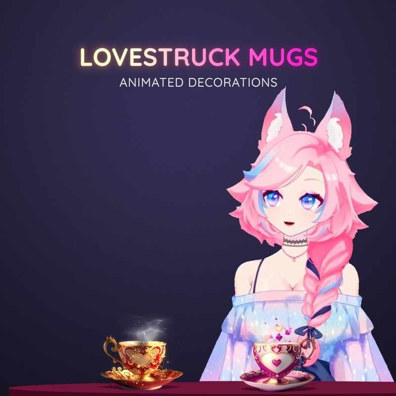 Lovestruck Animated Vtuber Mugs Cute Stream Decorations 3