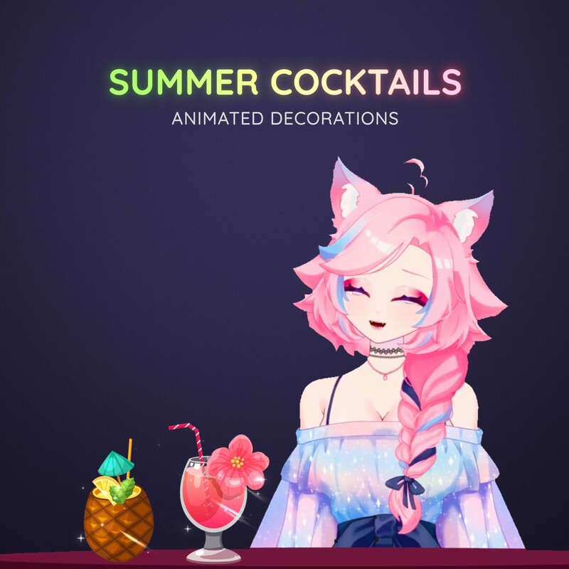 Summer Cocktails Animated Vtuber Assets Decorations 4