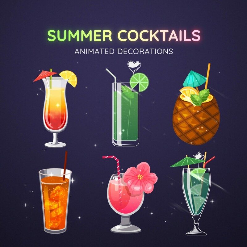 Summer Cocktails Animated Vtuber Assets Decorations 1