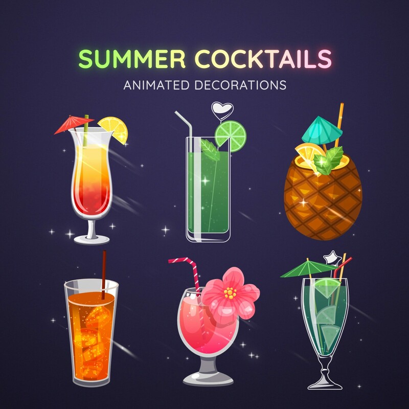 Summer Cocktails Animated Vtuber Assets Decorations 2