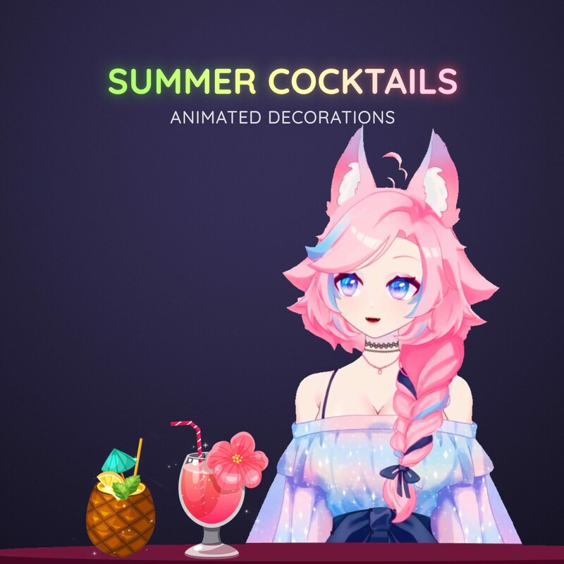 Summer Cocktails Animated Vtuber Assets Decorations 3