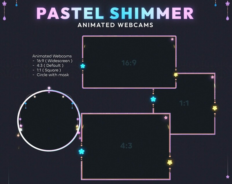 Pastel Shimmer Animated Stream Webcam Frame 1