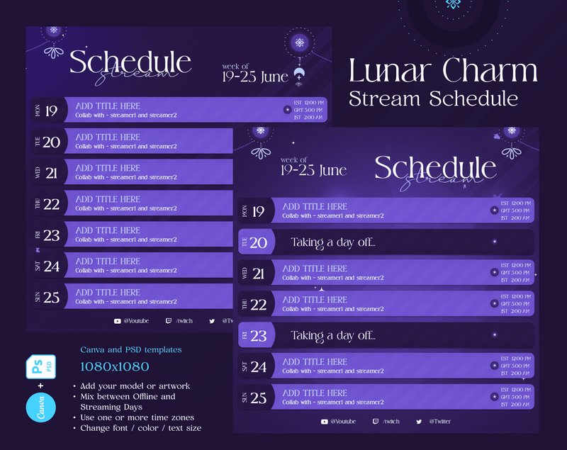 Lunar Charm Stream Schedule 4