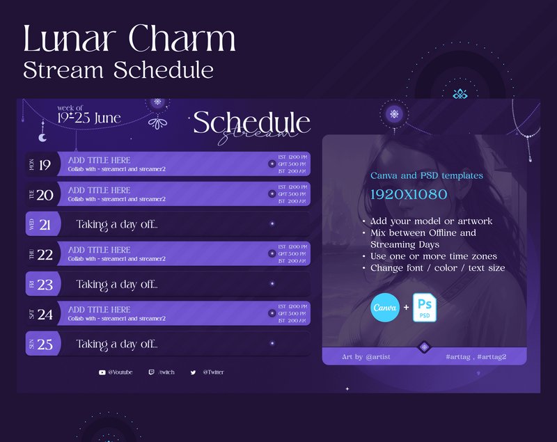 Lunar Charm Stream Schedule 6