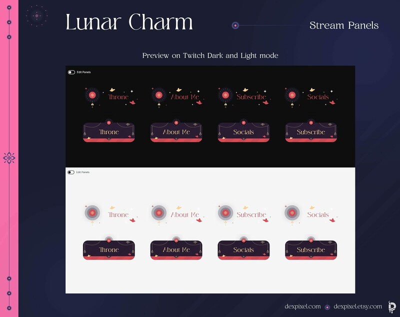 Lunar Charm Stream Panels Purple Pink 2