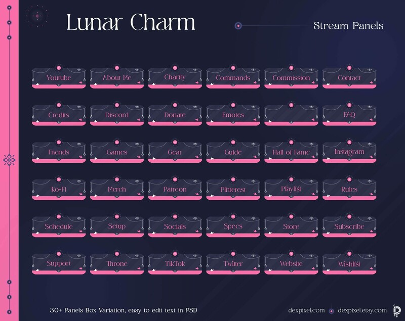 Lunar Charm Stream Panels Purple Pink