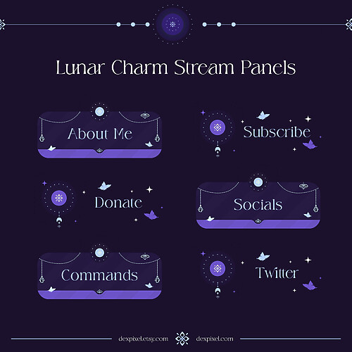 Purple Lunar Charm Stream Panels