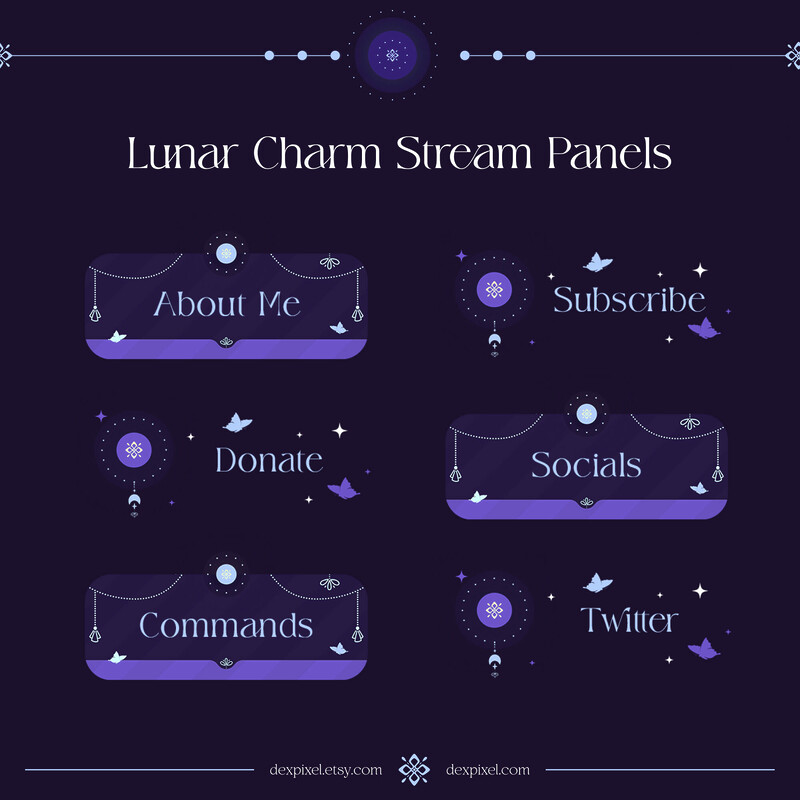 Purple Lunar Charm Stream Panels