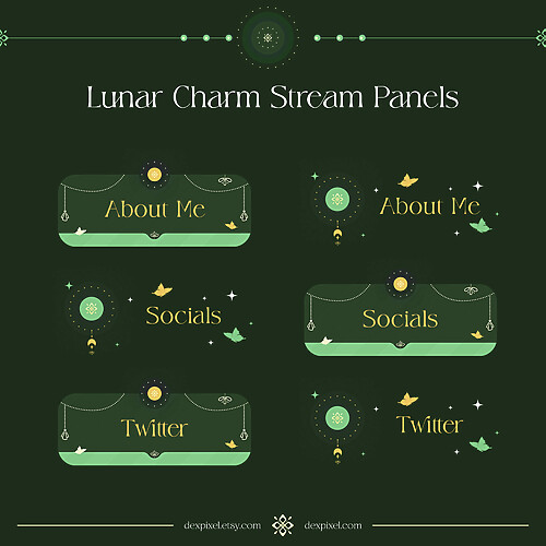 Green Lunar Charm Stream Panels