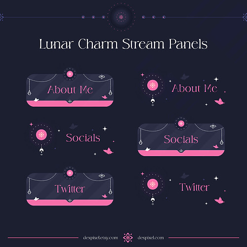 Pink Purple Lunar Charm Stream Panels
