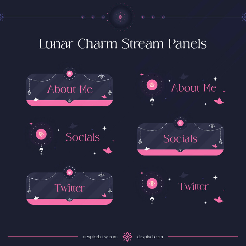 Pink Purple Lunar Charm Stream Panels