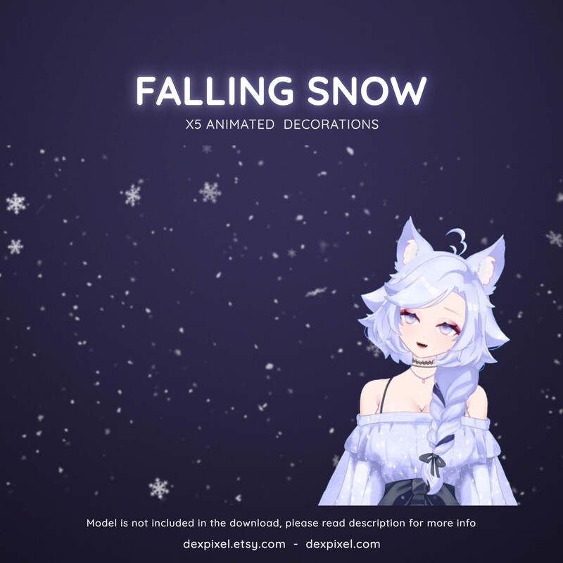 Falling Snow Animated Stream Decoration Decor Vtuber Snowflakes 6