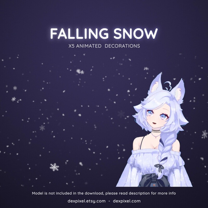 Falling Snow Animated Stream Decoration Decor Vtuber Snowflakes 2