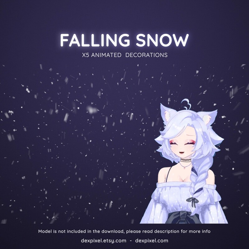 Falling Snow Animated Stream Decoration Decor Vtuber Snowflakes 3