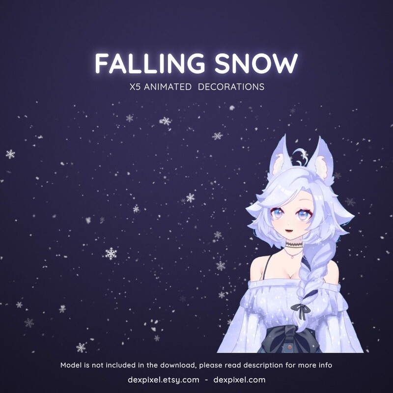 Falling Snow Animated Stream Decoration Decor Vtuber Snowflakes 4