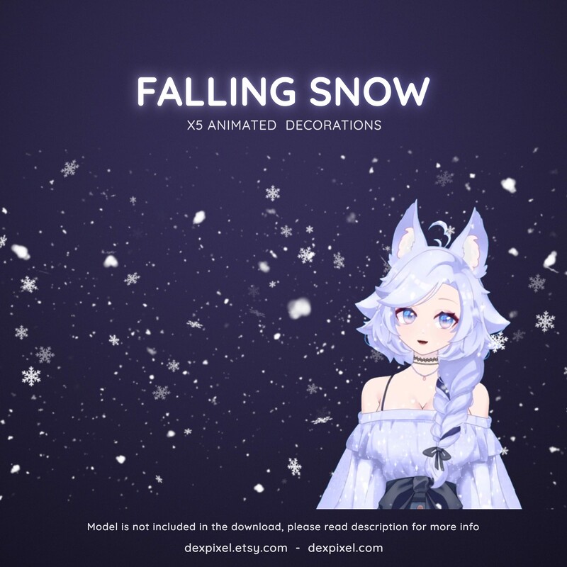 Falling Snow Animated Stream Decoration Decor Vtuber Snowflakes 5