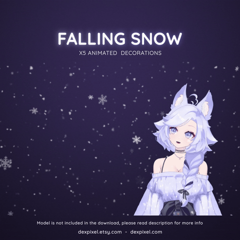 Falling Snow Animated Stream Decoration Decor Vtuber Snowflakes Short