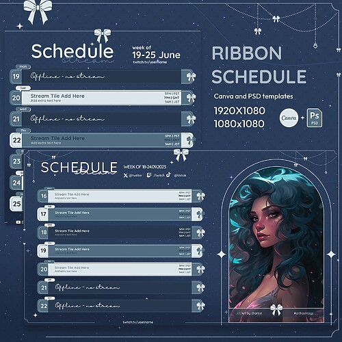 Dark Blue RibbonStream Schedule 1
