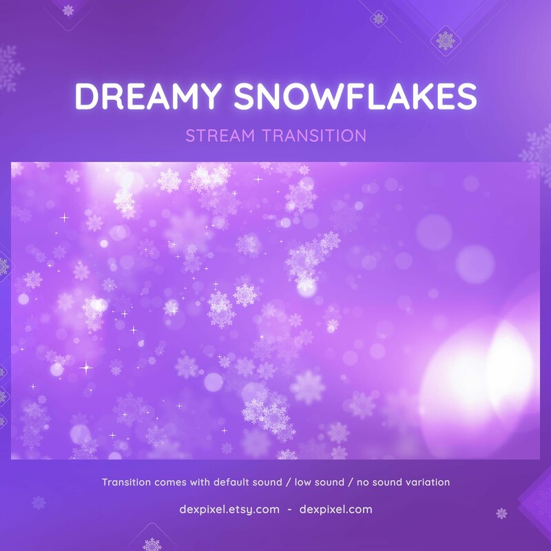 Dreamy Snowflakes Animated OBS Stream Transition Stiger 1
